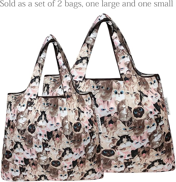 allydrew Large Foldable Tote Nylon Reusable Grocery Bags - Image 4