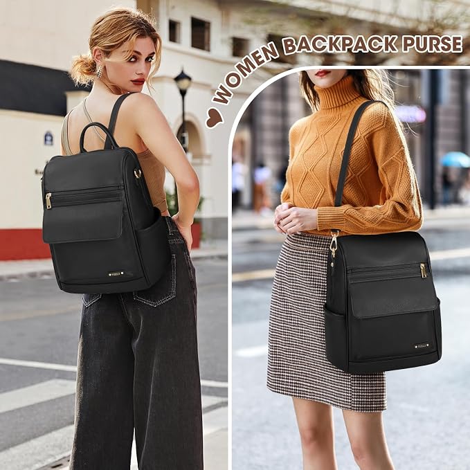 NUBILY Backpack Purse for Women Leather Anti-Theft Mini Backpack Fashion Designer Handbag Convertible Travel Bag Ladies Shoulder Bags, Black - Image 7