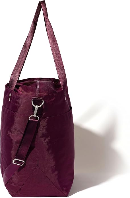 Baggallini Carryall Tote - Lightweight Nylon Zipper Top Weekender Travel Beach Bag w/Luggage Sleeve - Image 11