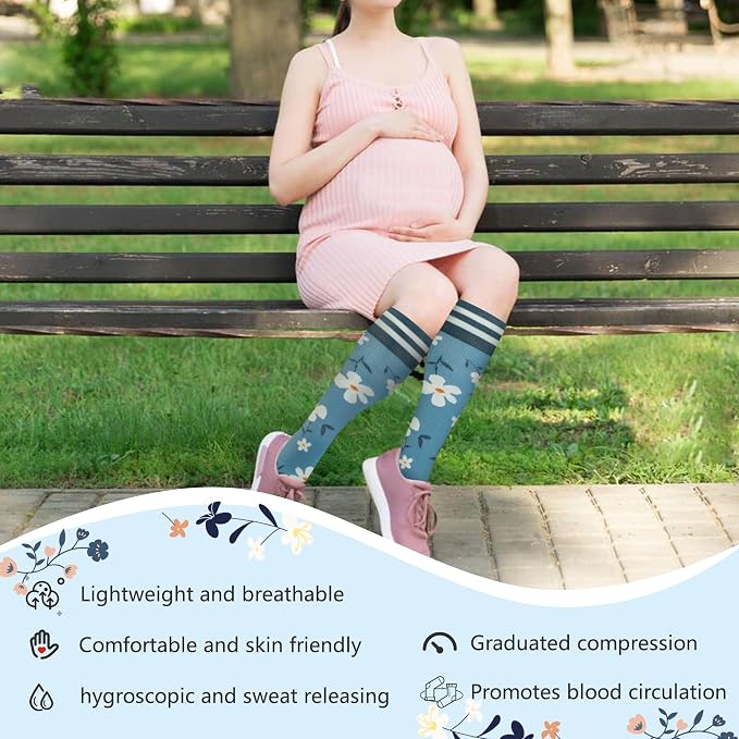 fenglaoda Compression Socks for Women Men Support Circulation 6 Pairs Socks For Nurse, Travel, Flight - Image 2