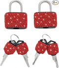 2 Pcs Small Locks with Keys Mini Luggage Locks Bling Padlock with Key Metal Lock for Locker Suitcase Bag(Red) by EveryBling