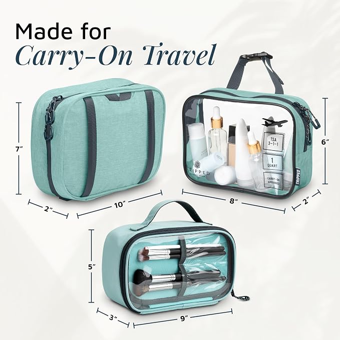 TRIPPED Travel Gear 3-Piece Travel Toiletry Bag Set | Includes Hanging Toiletry Bag, 311 TSA Liquid Bag, and Accessory Organizer Pouch with Lightweight Ripstop Construction - Image 6