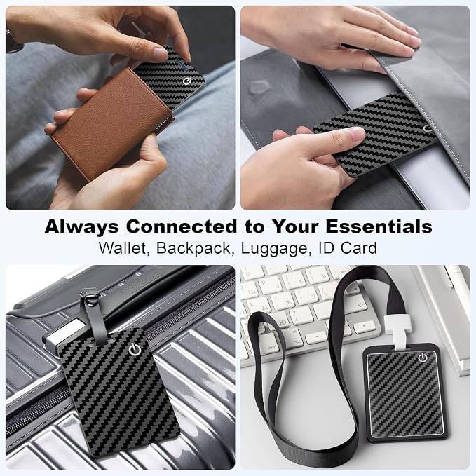 Wallet Tracker Card for Apple Find My (iOS Only), Ultra-Thin Bluetooth Tracker Smart Card Wallet Finder, IP68 Waterproof Slim Item Locator for Wallets, Keys, Passport & Luggage Tags (Jet Black) - Image 8