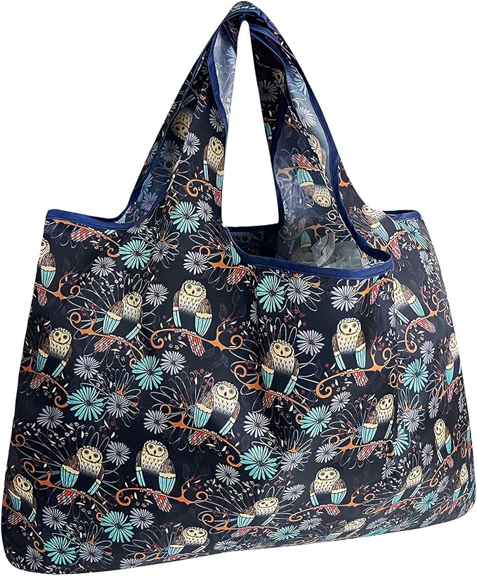 allydrew Large Foldable Tote Nylon Reusable Grocery Bags by allydrew