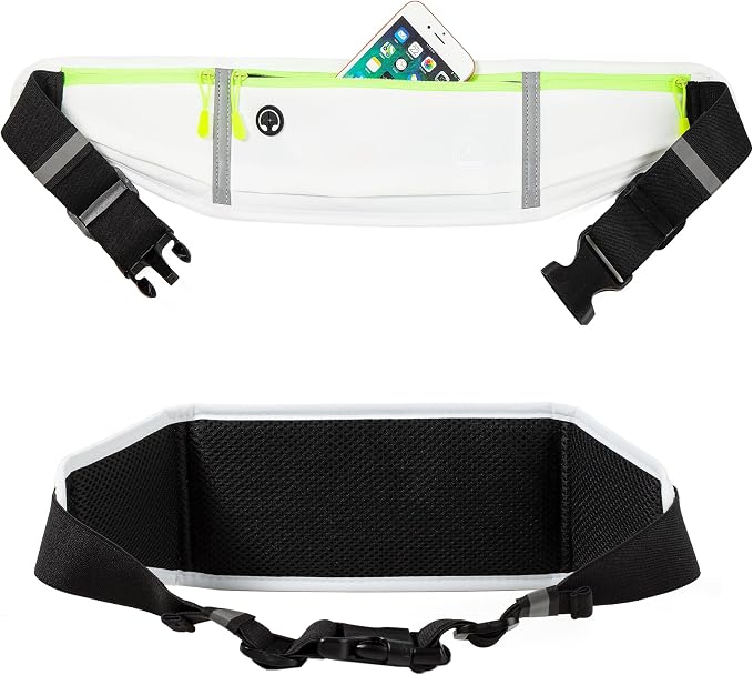 Running Belt Slim Fanny Pack Jogging Pouch Phone Holder Waist Pack - White - Image 4
