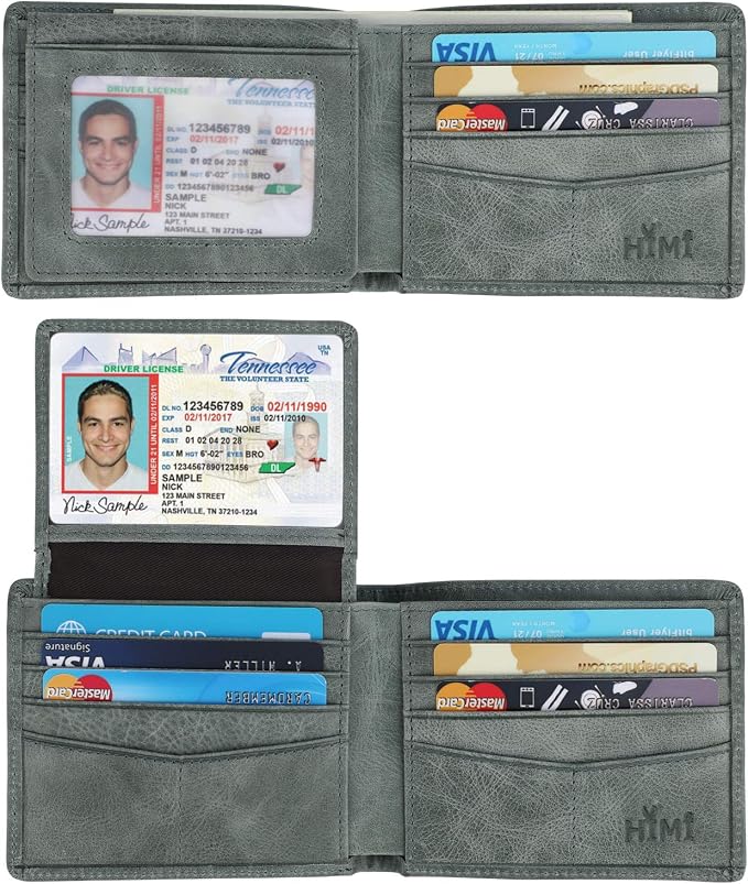 HIMI Wallet for Men-Genuine Leather RFID Blocking Bifold Stylish Wallet With 2 ID Window by WelcometoHIMI
