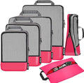 BAGAIL 4 Set/6 Set/8 Set Compression Packing Cubes Travel Accessories Expandable Packing Organizers (Half Mesh, 6-Fuchsia) by BAGAIL