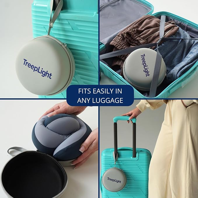 Travel Pillow Set – Memory Foam Neck Pillow with 3D Eye Mask & Carrying Case, Travel Essentials for Airplanes, Road Trips & Trains - Image 6