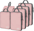 6 Set Compression Packing Cubes, Suitcase Organizer, Lightweight Travel Essentials, Compression Bags For Travel Accessories Luggage Storage Set (6Pcs, Grayish pink) by Unknown
