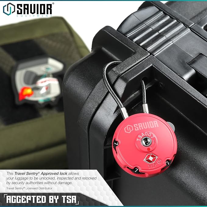 Savior Equipment Quality TSA-Approved 3-Digit Combination Cable Travel Luggage Locks for Rifle Bag Firearm Gun Case Accessories Ammo Boxes Outdoor Storage, Obsidian Black, 4-Pack - Image 4