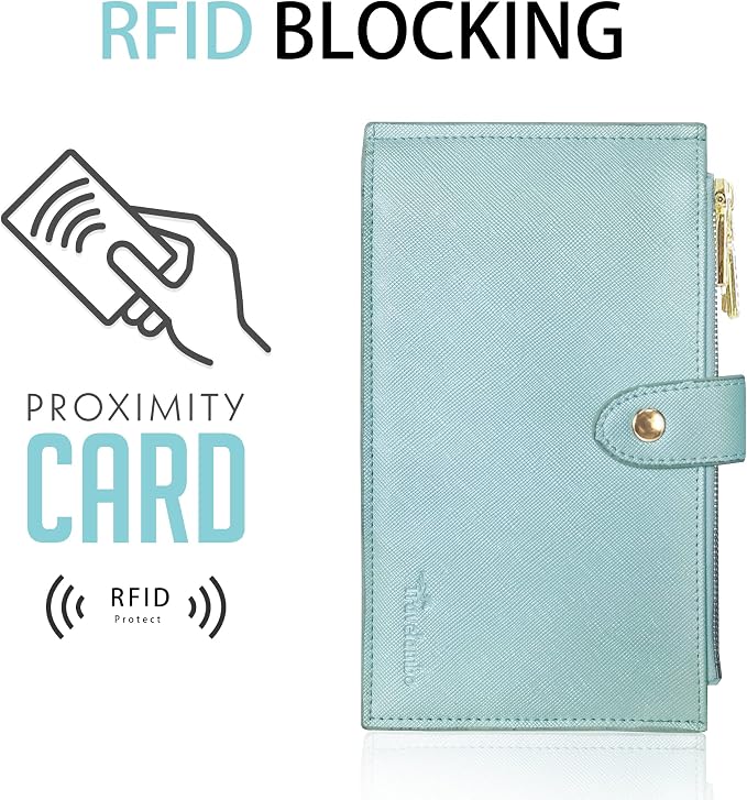 Travelambo RFID Wallet Women Large Size Bifold Multi Card Wallet Case with Zipper Pocke Credit Card Holder for Women - Image 3