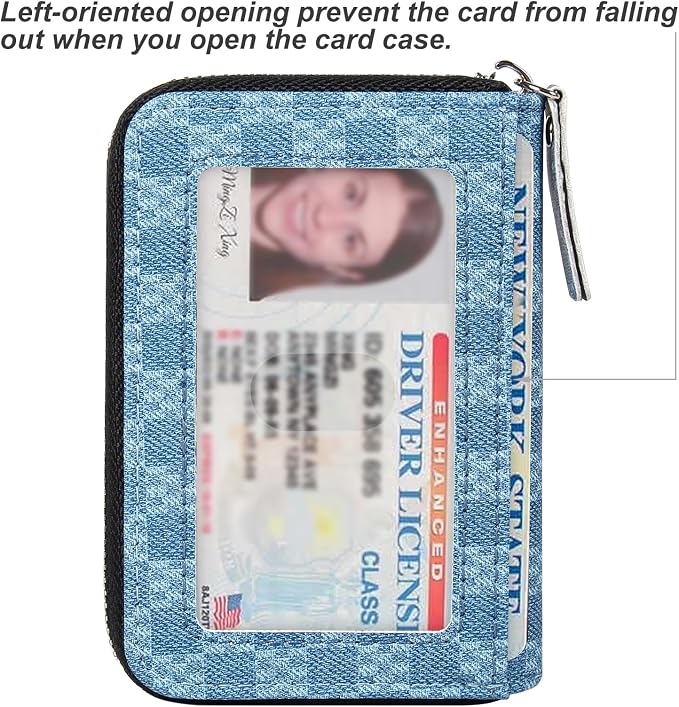 Credit Card Wallet, RFID Card Case Wallet, Zipper Card Cases Holder for Men Women, RFID Blocking, KeyChain Wallet, Compact Size Card Organizer Case for Women - Image 2