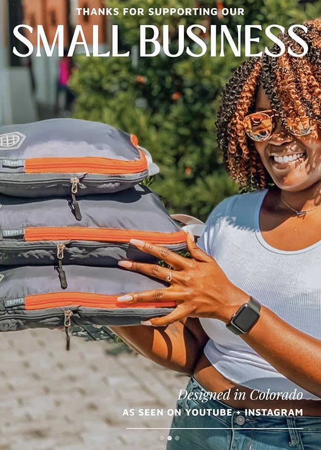TRIPPED Travel Gear Compression Packing Cubes for Carry-On Travel 3-Pack | Ultralight Ripstop Packing Cubes with Compression Zippers for Organized Carry-On Luggage, Backpack, and Travel Packing - Image 9