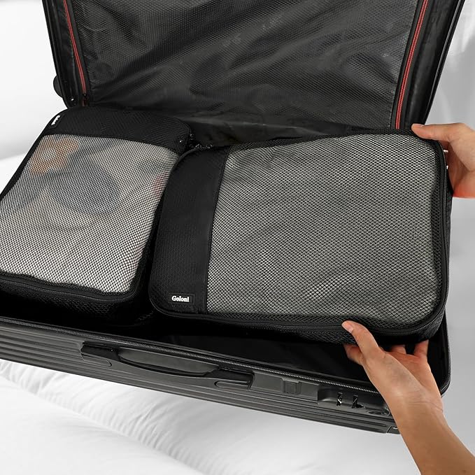 Packing Cubes for Travel Essentials,4 Set Packing Cubes for Suitcases,Lightweight Mesh Luggage Organizer Bag,Black - Image 6