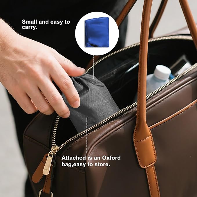 Travel Pillows for Airplanes, Airplane Head Strap with Silk Eye Mask for Sleeping, Long Flights & Car Road Trips 360°Headrest Neck Support, Stops Bobbing, Small & Compact（Blue） - Image 5