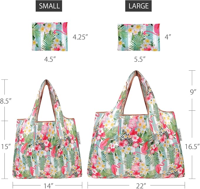 allydrew Large Foldable Tote Nylon Reusable Grocery Bags - Image 3