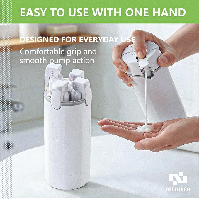 4 in 1 Travel Dispenser Bottles Shampoo Refillable Leak Proof TSA Compliant Size Containers Toiletries Toiletry with Pump Design Portable Organizer Conditioner Lotion Cream Vacation (Green) - Image 6