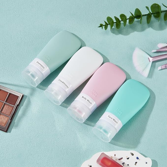 INSFIT Travel Bottles for Toiletries, TSA Approved 3oz Travel Size Containers, BPA Free Leak Proof Squeezable Silicone Tubes for Shampoo Conditioner Lotion Body Wash with Labels - Image 6