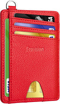 Slim Minimalist Front Pocket Wallet, RFID Blocking Credit Card Holder Wallet with Detachable D-Shackle for Men Women by Ecovision