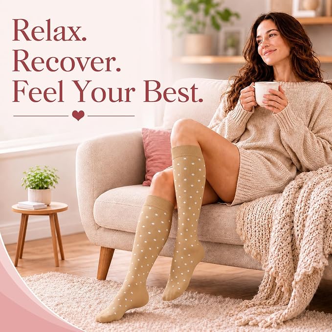 4 Pairs-Compression Socks for Women&Men Circulation-Best Support for Nurses,Running,Athletic - Image 3