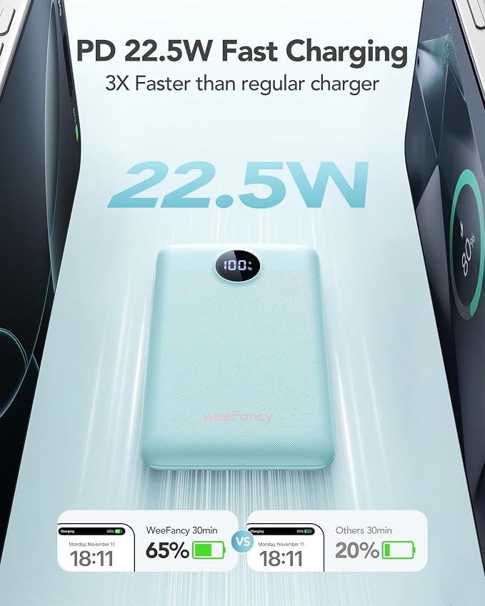 Mini Portable Charger with Built-in Cables 20W Fast Charging Power Bank USB-C Small Battery Pack 10000mAh Travel Essential Slim Battery for iPhone 17/16/15/14, Samsung 25/24, and More | with Built-in Cables Power Bank,USB-C Small Battery Pack Travel Es... - Image 6