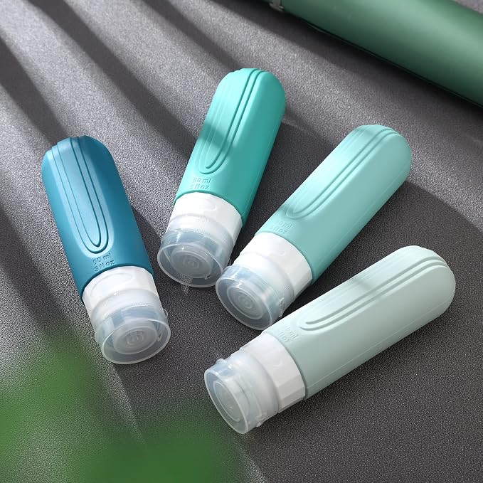 Mrsdry Travel Bottles for Toiletries, Tsa Approved 3oz Travel Size Containers BPA Free Leak Proof Refillable Liquid Silicone Squeezable Travel Accessories for Shampoo Conditioner Lotion (4 Pack) - Image 9
