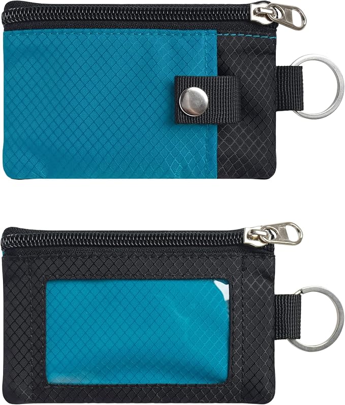 CHENSPRX Minimalist RFID Blocking Small Wallet with ID Window,WaterResistant Zip Id Case Wallet with Lanyard Keychain for Cards,Cash,Travel,Women,Men - Image 4