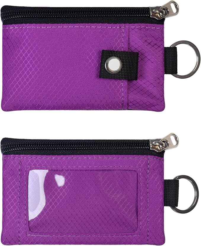 CHENSPRX Minimalist RFID Blocking Small Wallet with ID Window,WaterResistant Zip Id Case Wallet with Lanyard Keychain for Cards,Cash,Travel,Women,Men - Image 4