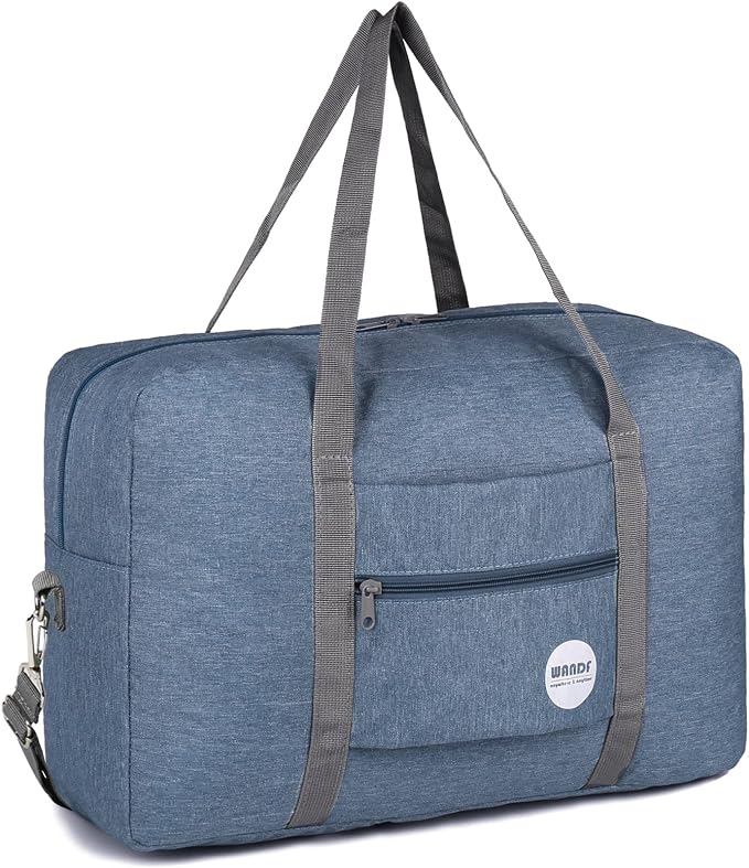 WANDF Personal Item Travel Bag, Carry On Duffle Bag Women | 18x14x8 inches, Airline Underseat Aprroved, Weekend Overnight Trips, Lightweight Packable by WANDF