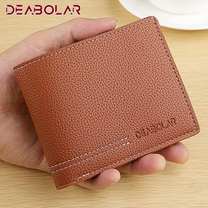 Men Wallet Black PU Material 4 Card Holder 2 Money Pockets 1 Clear Window Suitable for Gifts without RFID Slim Small for Traveling - Image 4