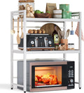 3 Tier Expandable Microwave Stand countertop,Microwave Oven Rack | microwave shelf, storage shelves for pans &appliances,Adjustable partition height，55 Lbs load Per Tier,White by NETELOfficial