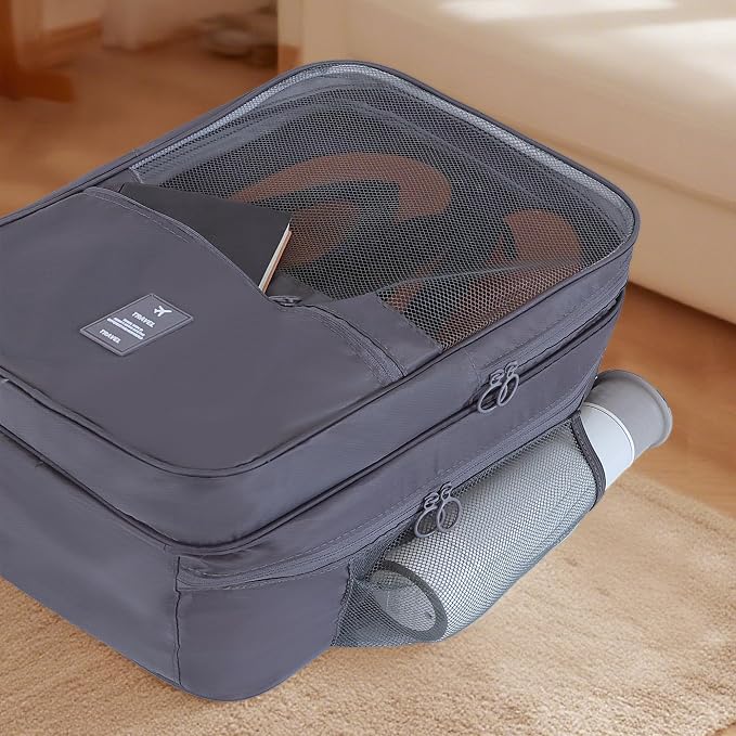 Shoe Bags for Travel Holds 4 Pair of Shoes, Shoe Storage Pouch with 2 Pack Portable Bags, Waterproof & Washable, Grey & Large - Image 5