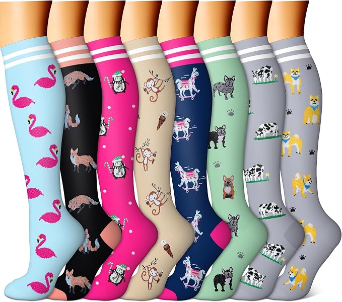 FEYHAY Copper Compression Socks (8 Pairs) 15-20 mmHg Circulation is Best Athletic & Daily for Men & Women, Running, Climbing by FEYHAY
