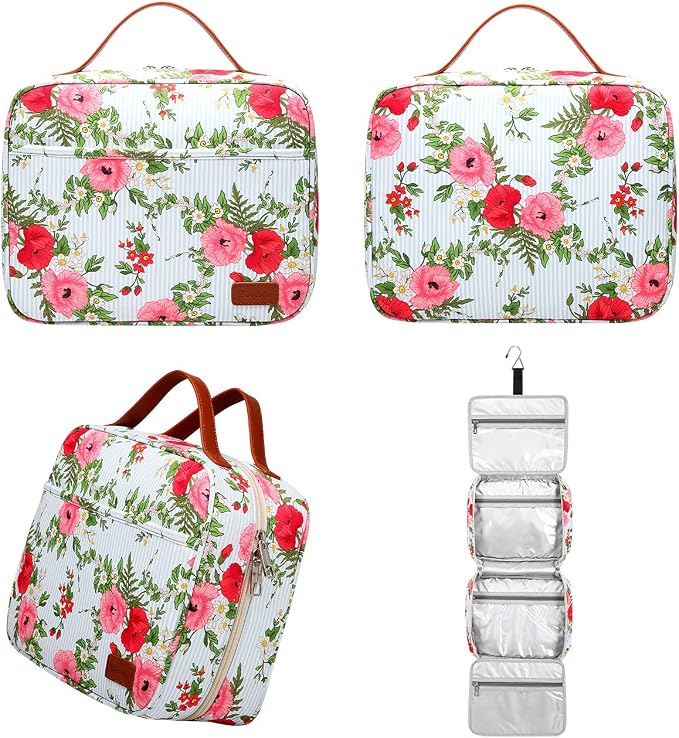 Hanging Travel Toiletry Bag,Large Capacity Cosmetic Travel Toiletry Organizer for Women with 4 Compartments & 1 Sturdy Hook,Perfect for Travel/Daily Use/Christmas - Image 5
