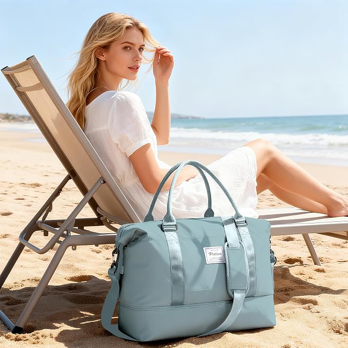 Travel Duffel Bag, Sports Tote Gym Bag, Shoulder Weekender Overnight Bag for Women - Image 2