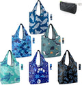 BeeGreen Sea Turtle Lovers Gifts for Women Ocean Animals Reusable Grocery Bags Shopping Bags Bulk 6 Pack 50LBS X-Large Shells Seal Mermaid Scale Whale by BeeGreen
