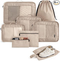 8 Set Packing Cubes for Travel, Cruise Ship Travel Essentials | 8-Pack Packing Bags, Mesh Luggage Organizer Bags & Laundry Shoe Bags for Max Clothing Capacity, Holiday Vacation Camping by LIGHTFLIGHT