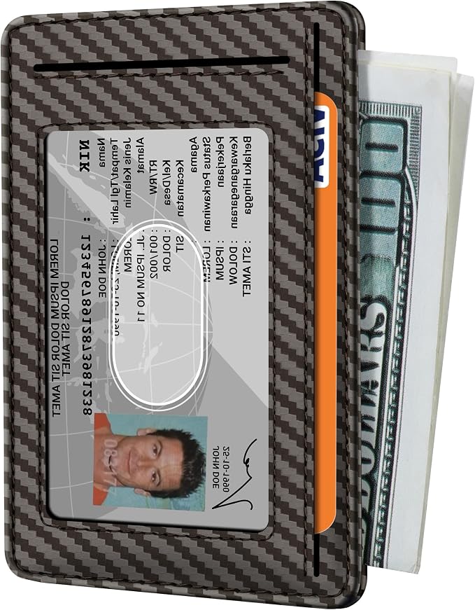 Travelambo Slim Minimalist Wallet for Men, RFID Blocking Credit Card Holder, Front Pocket ID Card Case, Gifts for Men, Husband, Boyfriend, Teenage - Image 2