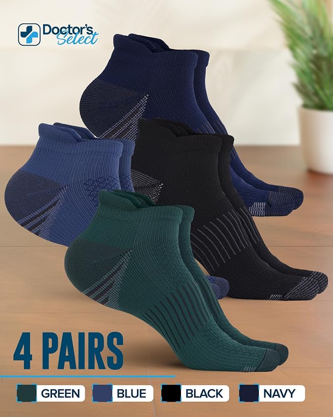 Doctor's Select Copper Ankle Compression Socks for Women and Men - 4 Pairs | Athletic Running Plantar Fasciitis Socks - Image 6