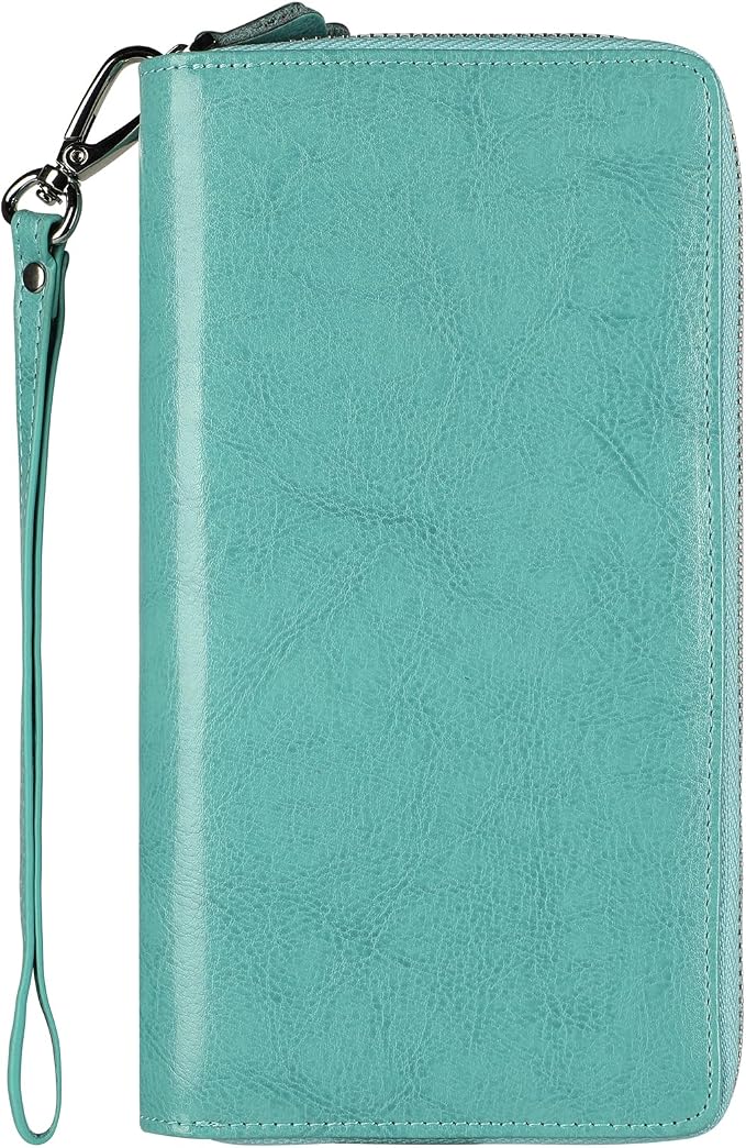 Small Compact Women Wallet RFID Blocking Genuine Leather Bifold Purse with ID Windows by Lavemi