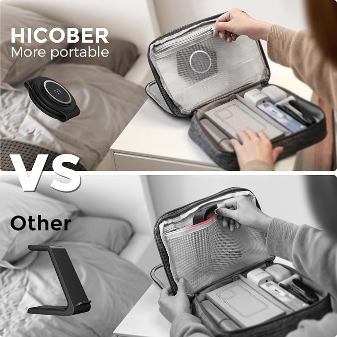 HICOBER 3 in 1 Charging Station for Multiple Apple Devices, Compatible with iPhone 17/16/15/14/13, Apple Watch & AirPods, Foldable Fast Wireless Charger & Travel Charger for Home/Office/Trips - Image 5