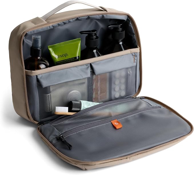 Bellroy Hanging Toiletry Kit Plus 8L, Travel Toiletry Bag - Stone | 8L travel hanging toiletry bag for your toiletries and essentials - Image 2