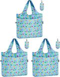 HOLYLUCK Reusable Grocery Bags,Heavy Duty Foldable Shopping Tote Bag (Standard, 3 Blue Dog Paw Prints) by holyluck