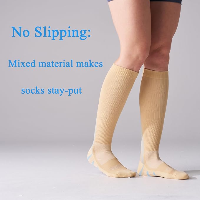 4 Pairs Compression Socks For Women and Men 20-30mmHg Graduated Compression Circulation Support Socks For Travel - Image 3