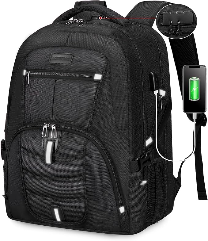 LOVEVOOK Large Laptop Backpack for Men,17.3Inch Heavy Duty Travel Backpack | TSA-Friendly with Anti-Theft,Carry On Flight Approved,College Work Bookbag,Water Resistant Business Backpack for Men Women by LOVEVOOK