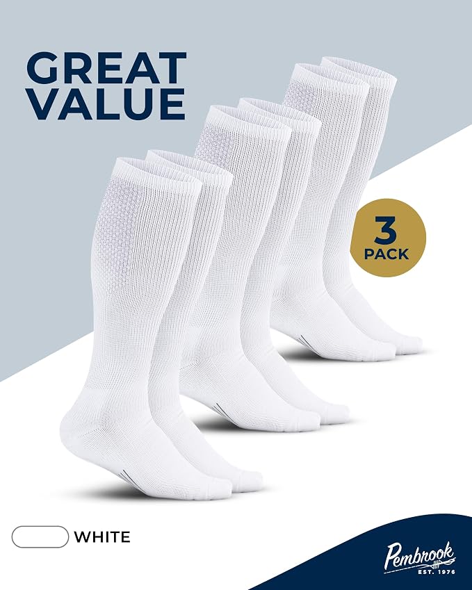 Pembrook® Light Compression Socks for Men & Women - 3 Pairs | 8-15 mmhg Compression Dress Socks for Men | Support Socks - Image 5
