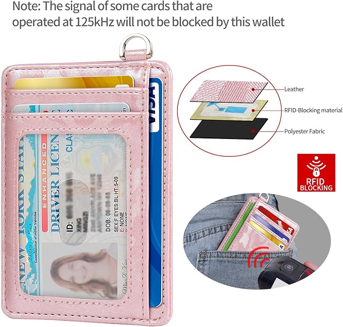Slim Minimalist Front Pocket Wallet, RFID Blocking Credit Card Holder Wallet with Detachable D-Shackle for Men Women - Image 4