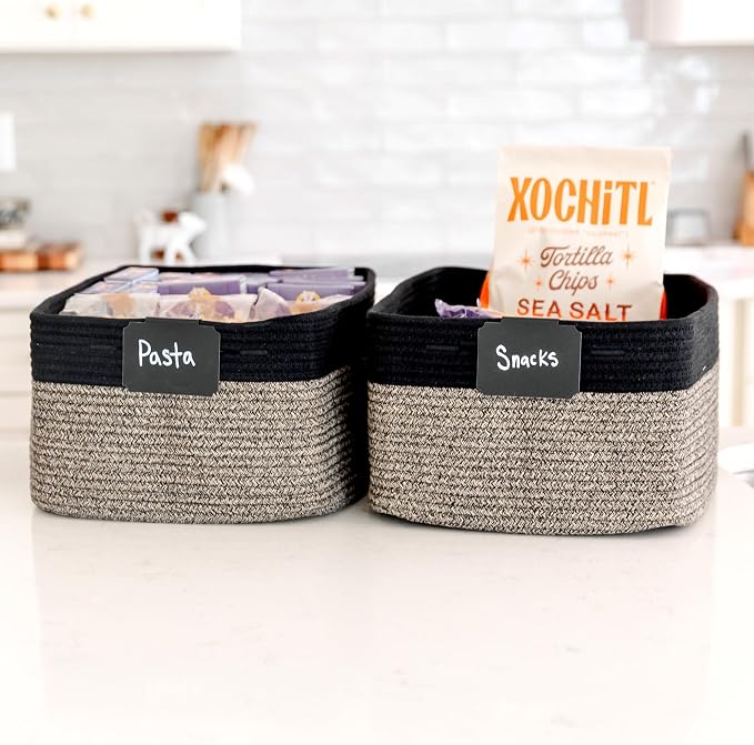 NaturalCozy Storage Baskets 16.8”x13”x7.6” Cotton Rope Woven Baskets for Organizing 3-Pack | Toy Storage Bins | Basket for Shelves, Laundry, Blanket, Clothes, Closet, Kitchen, Bathroom, Gifts - Image 9