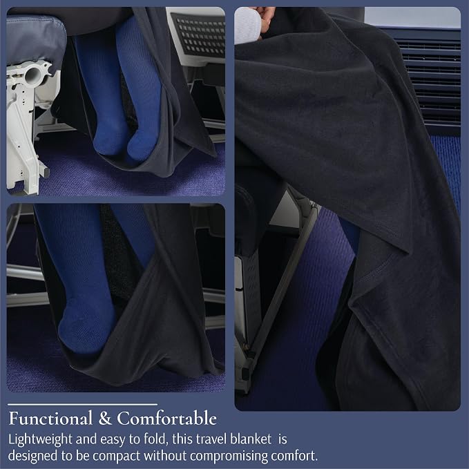 Brookstone Travel Blanket Fleece Throw with Foot Pocket, Compact | Toe Pouch Keeps You Cozy and Prevents Slipping on Long Trips, Folds Into Its Own Sack for Planes, Cars or Camping - Image 4