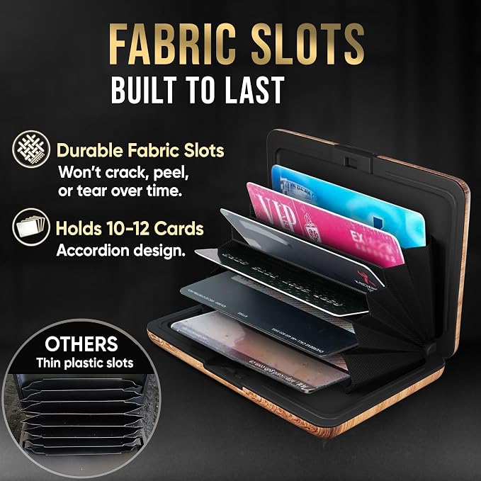 TopMost Aluminum Wallet, Card Case Wallet, Metal RFID Credit Card Holder for Men & Women, 6 Cotton Slots for 10-12 Cards And Bills, Rfd Protective - Image 4